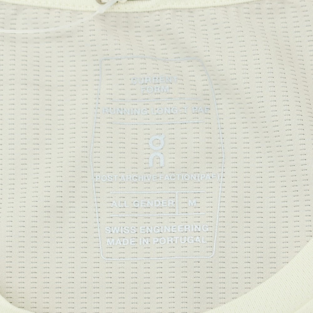 【中古】オン On × POST ARCHIVE FACTION ストレッチ ポリエステル 長袖Tシャツ ライトイエローxダークベージュ【 M 】【 状態ランクA 】【 メンズ 】