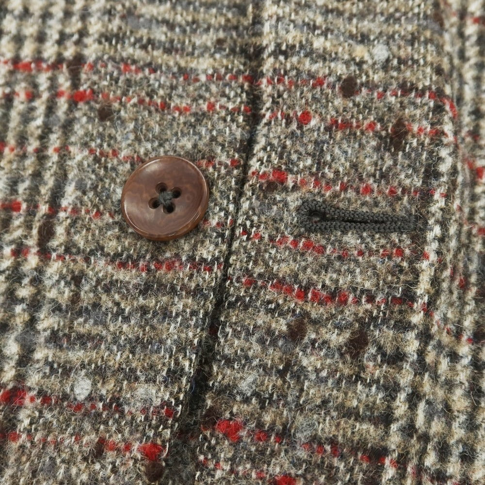 【中古】エルネスト ernesto GFB アルパカ チェック テーラードジャケット ブラウンxレッド【 44 】【 状態ランクB 】【 メンズ 】