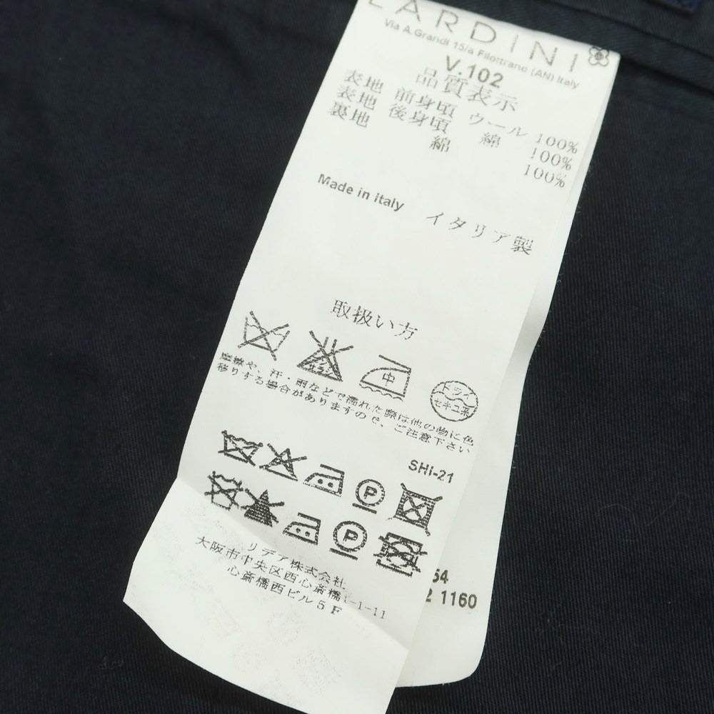 【中古】ラルディーニ LARDINI ウール チェック ドレス系ジレ ネイビー【 44 】【 状態ランクC 】【 メンズ 】