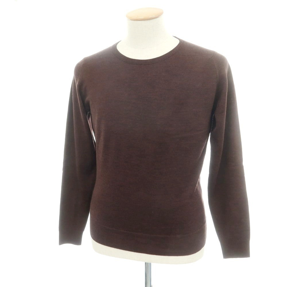 【中古】ジョンスメドレー JOHN SMEDLEY ハイゲージ ウール クルーネック プルオーバーニット ブラウン【 S 】【 状態ランクB 】【 メンズ 】