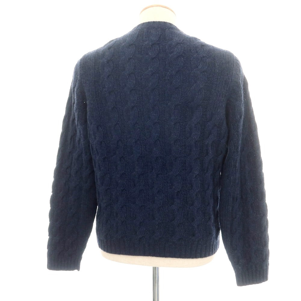 【中古】ヴェルト VERTO ウール クルーネック プルオーバーニット ライトネイビーxブラウン【 S 】【 状態ランクB 】【 メンズ 】