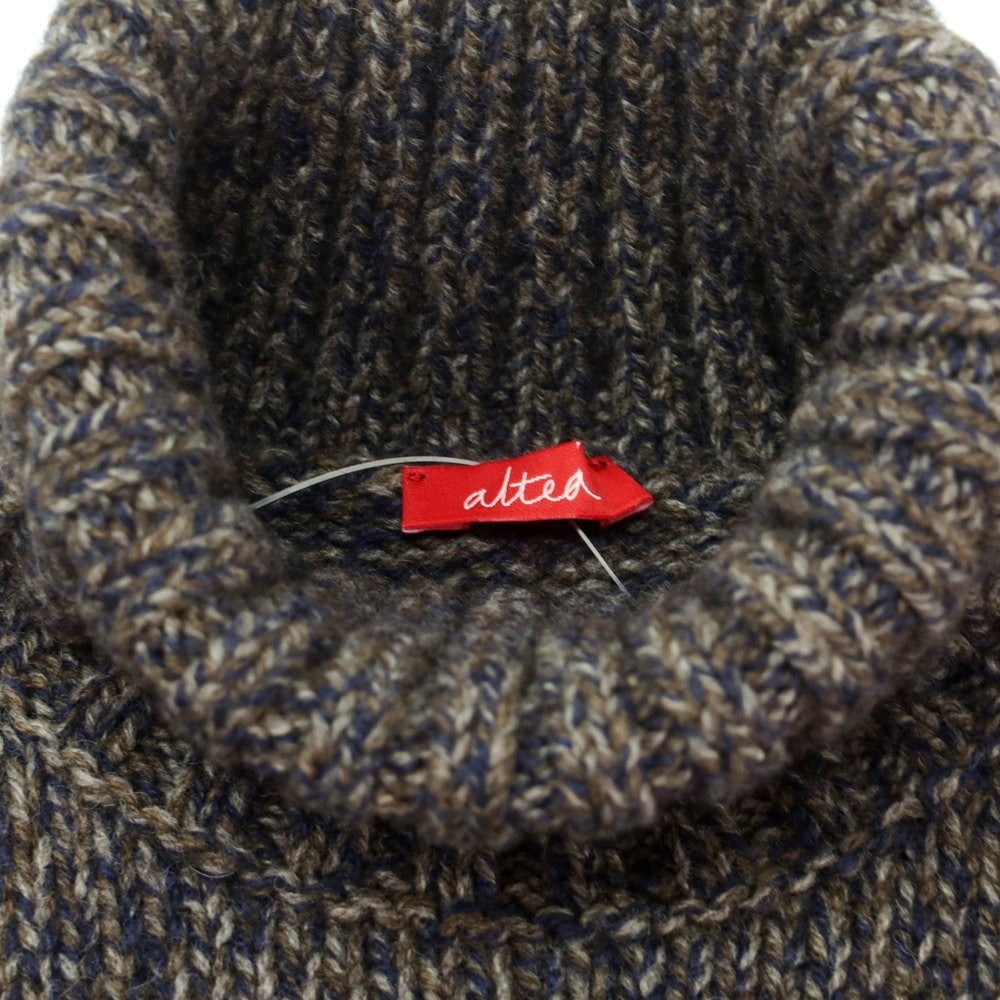 【中古】アルテア Altea ウール タートルネック プルオーバーニット ブラウンxネイビー【 S 】【 状態ランクB 】【 メンズ 】
