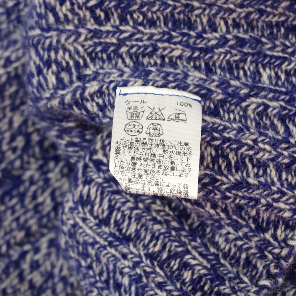 【中古】ドルモア DRUMOHR ウール タートルネック プルオーバーニット ロイヤルブルーxホワイト【 46 】【 状態ランクC 】【 メンズ 】