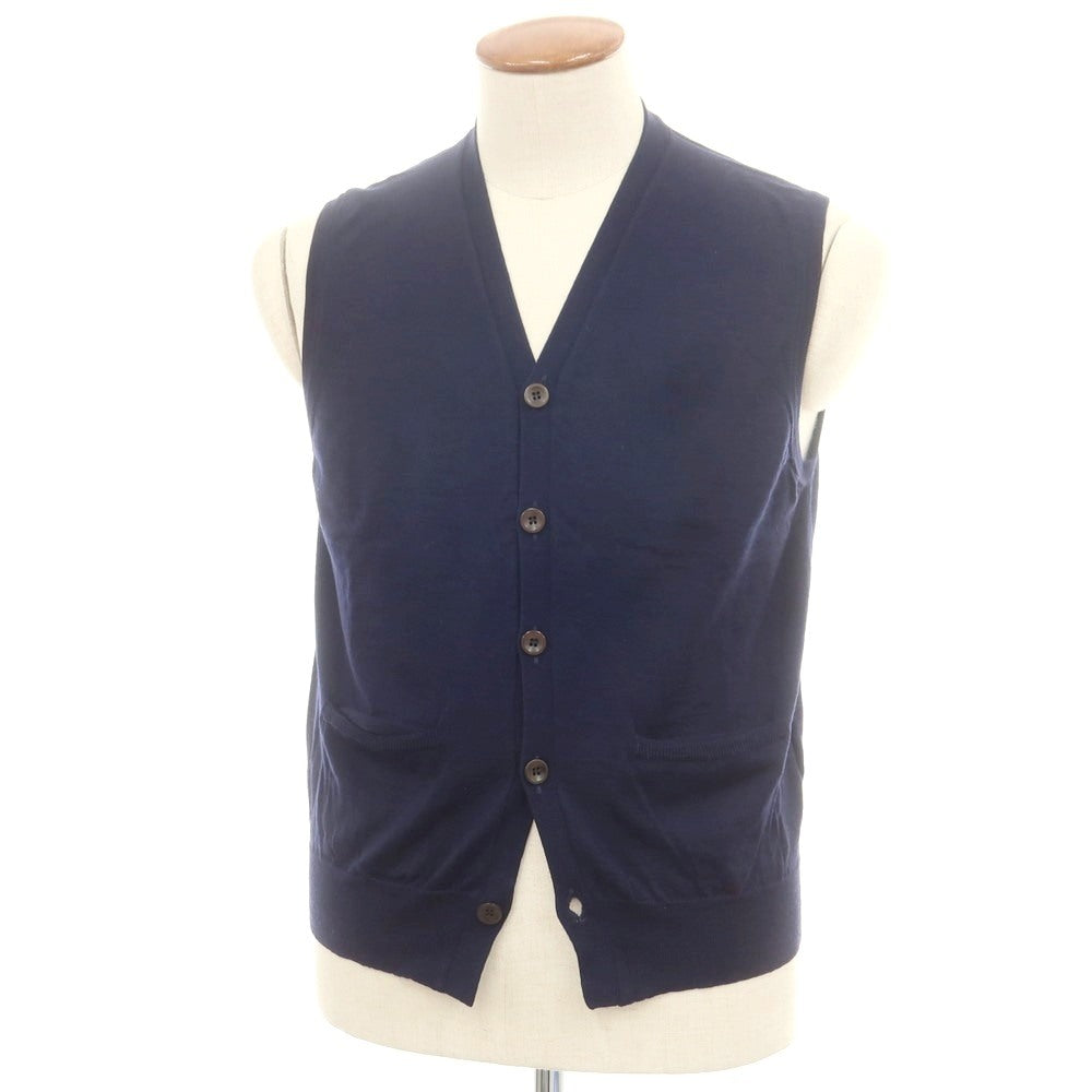 【中古】ドルモア DRUMOHR ハイゲージ ウール ニットベスト ネイビー【 48 】【 状態ランクC 】【 メンズ 】