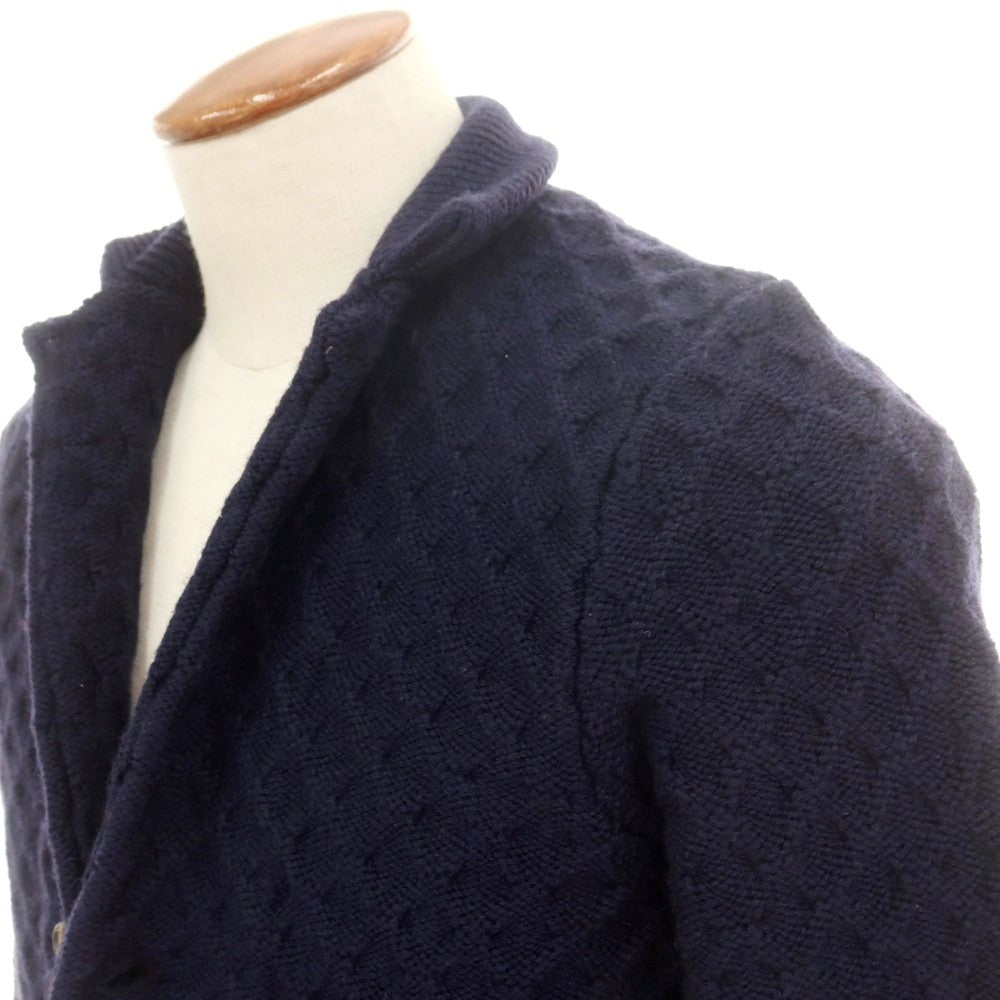 【中古】ドルモア DRUMOHR ウール ジャケット型 カーディガン ネイビー【 46 】【 状態ランクC 】【 メンズ 】