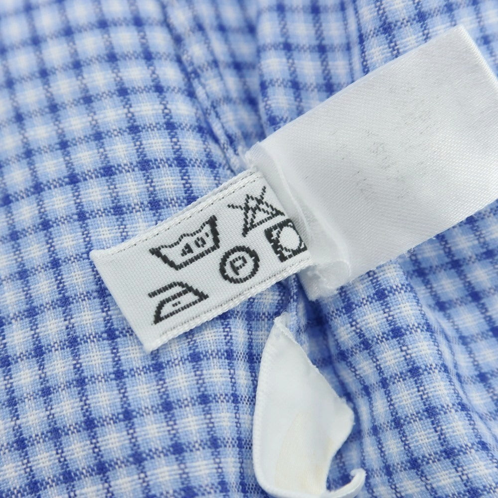 【中古】ルイジ ボレッリ Luigi Borrelli コットン系 チェック ワイドカラー カジュアルシャツ ブルー【 37 】【 状態ランクC 】【 メンズ 】