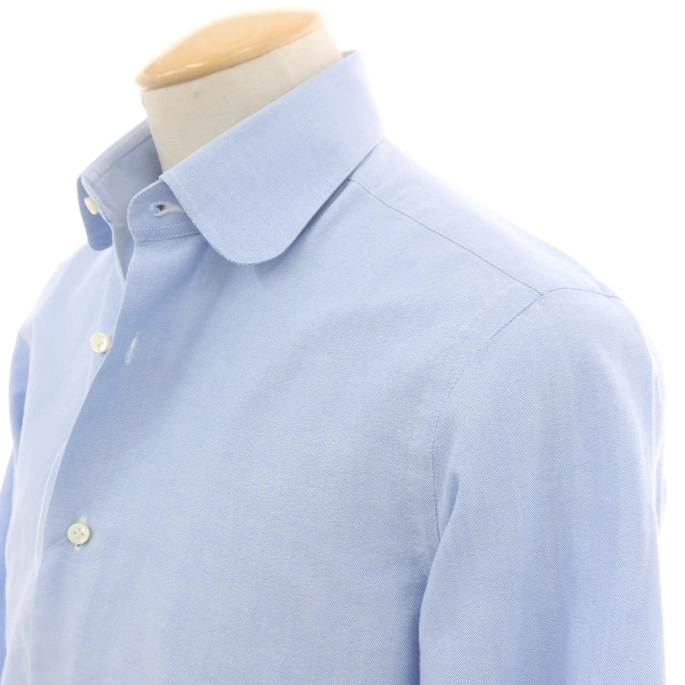 【中古】バルバ BARBA コットン ラウンドカラー カジュアルシャツ ライトブルー【 38 】【 状態ランクB 】【 メンズ 】
