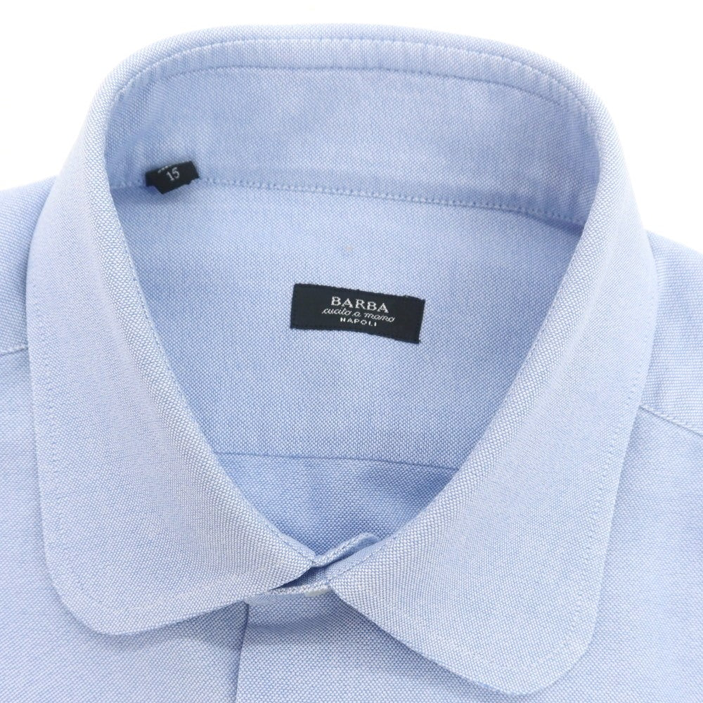 【中古】バルバ BARBA コットン ラウンドカラー カジュアルシャツ ライトブルー【 38 】【 状態ランクB 】【 メンズ 】
