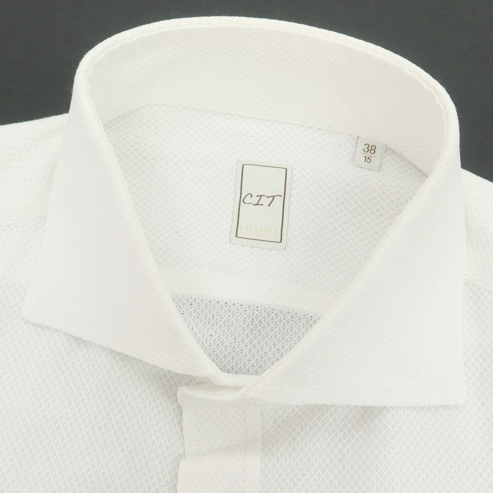 【中古】チット CIT LUXURY コットン ワイドカラー ドレスシャツ ホワイト【 38 】【 状態ランクB 】【 メンズ 】