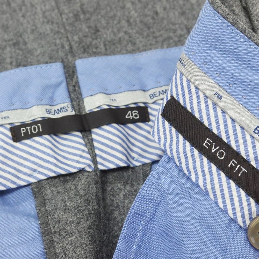 【中古】ピーティーゼロウーノ PT01 ウール ドレススラックスパンツ グレー【 46 】【 状態ランクD 】【 メンズ 】