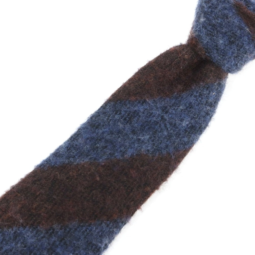 【中古】エレディキャリーニ EREDI CHIARINI ウール ストライプ柄ネクタイ ボルドーxブルー【 状態ランクC 】【 メンズ 】