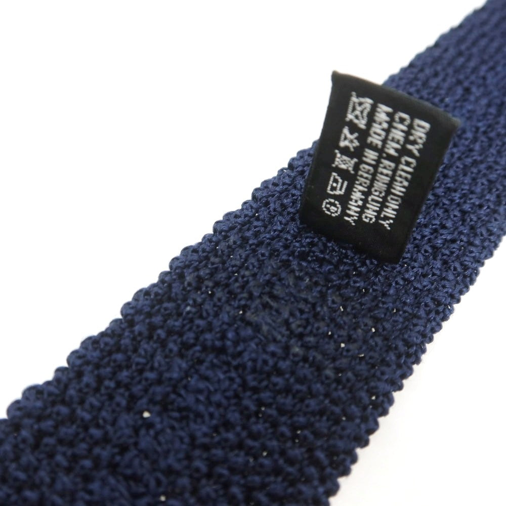 【中古】アスコット ASCOT BEAMS F別注 シルク ドット柄 ニットタイ ネクタイ ネイビーxホワイト【 状態ランクB 】【 メンズ 】