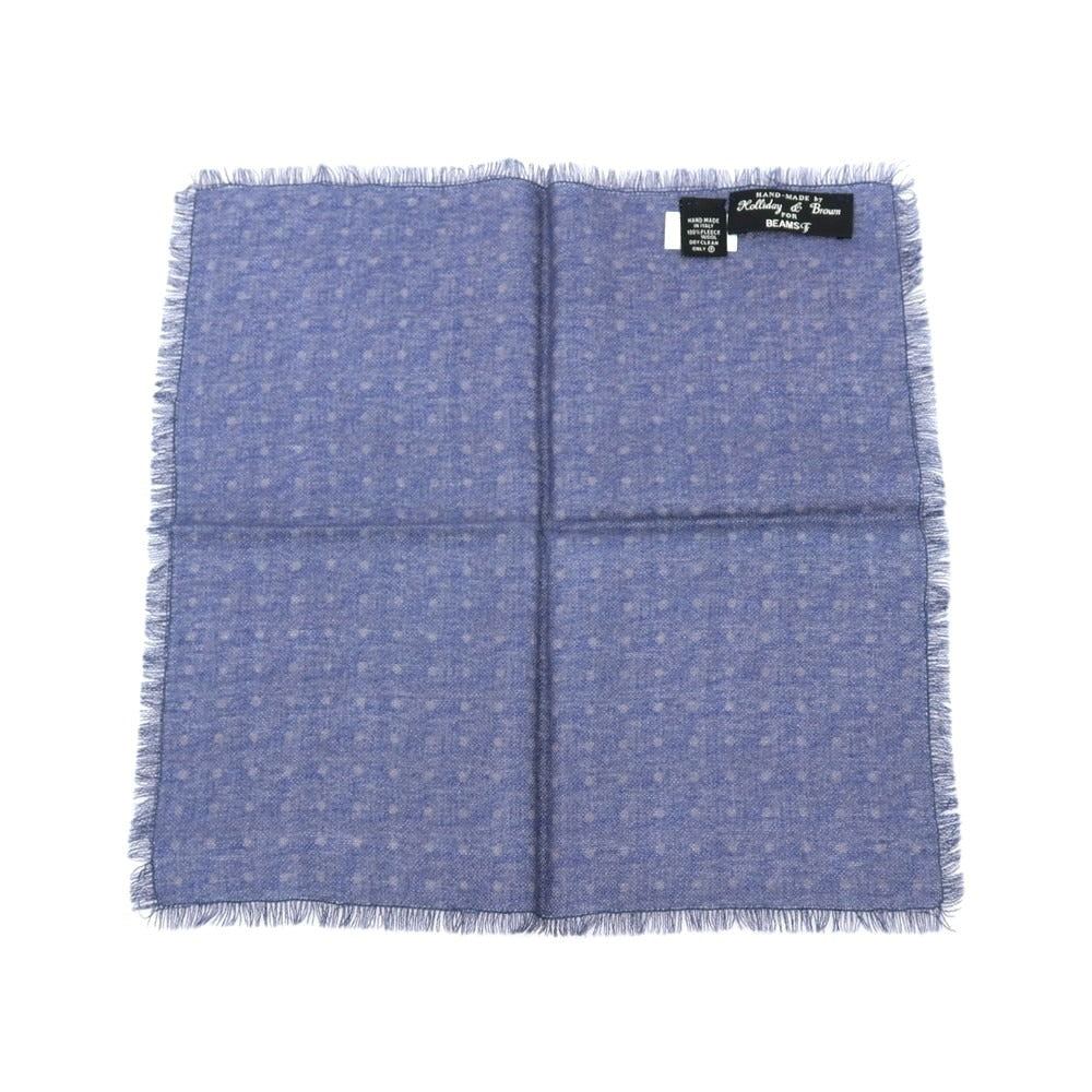 【中古】ホリデイ アンド ブラウン HOLLIDAY & BROWN ウール ドット柄 ポケットチーフ ネイビーxグレー【 状態ランクA 】【 メンズ 】