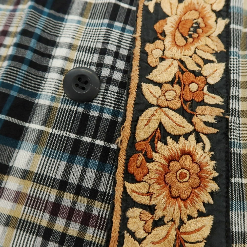 【中古】カレンテージ CURRENTAGE コットンシルク チェック ブルゾン ブラックxホワイト【 表記なし(L位) 】【 状態ランクB 】【 メンズ 】