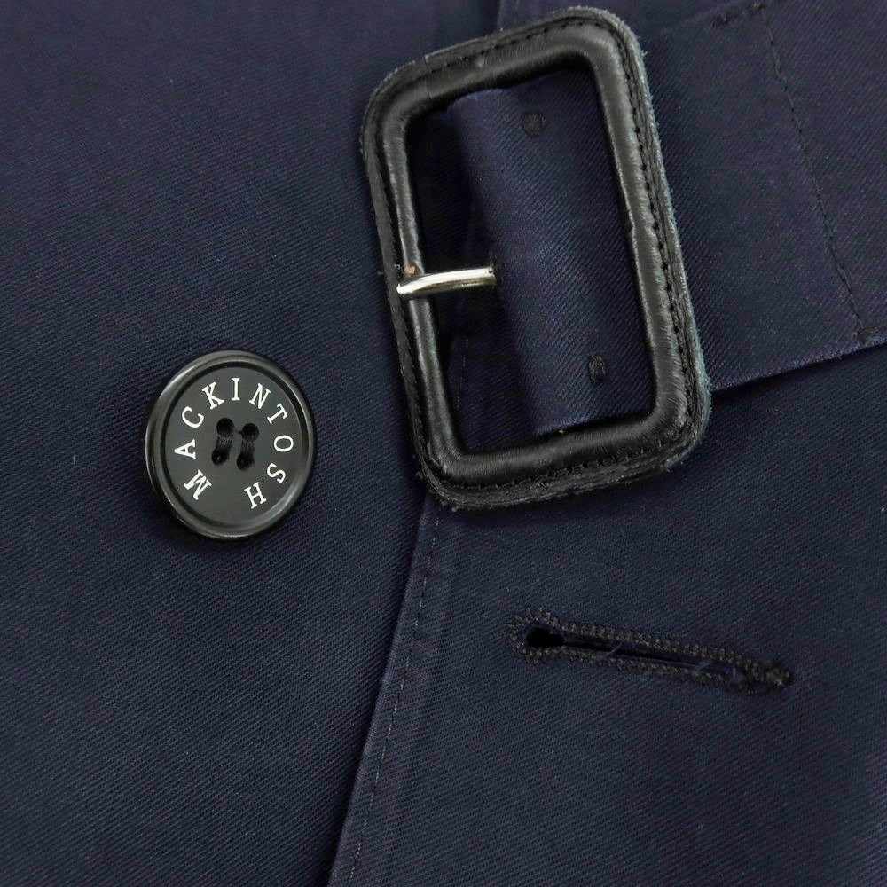 【中古】マッキントッシュ Mackintosh ゴム引き コットン ダブルブレストコート ネイビー【 38 】【 状態ランクD 】【 メンズ 】