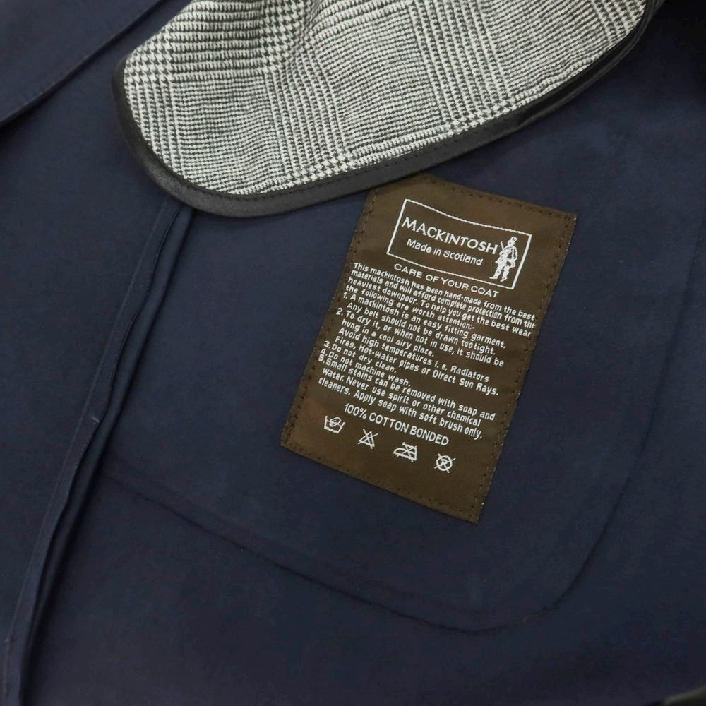 【中古】マッキントッシュ Mackintosh ゴム引き コットン ダブルブレストコート ネイビー【 38 】【 状態ランクD 】【 メンズ 】