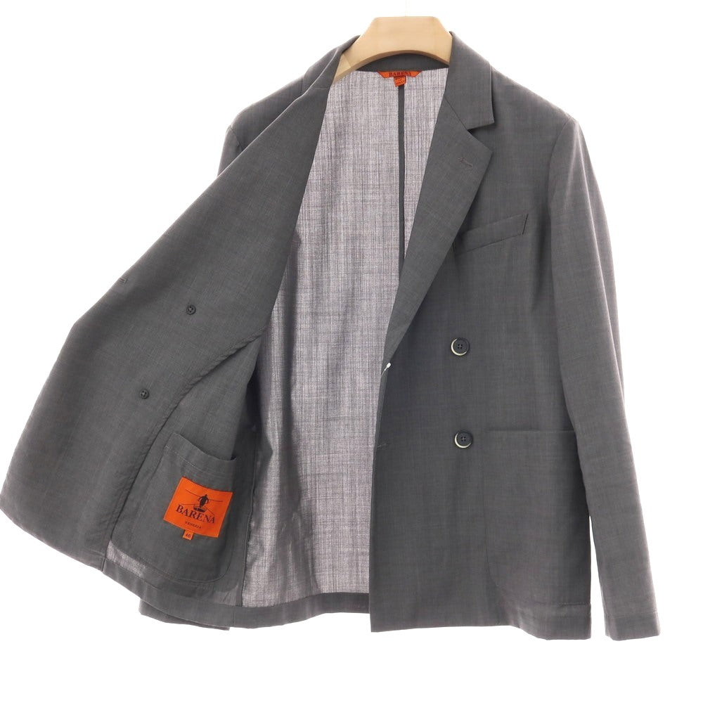 【中古】バレナ BARENA ウール 4B ダブルスーツ セットアップ グレー【サイズ46】【 状態ランクC 】【 メンズ 】