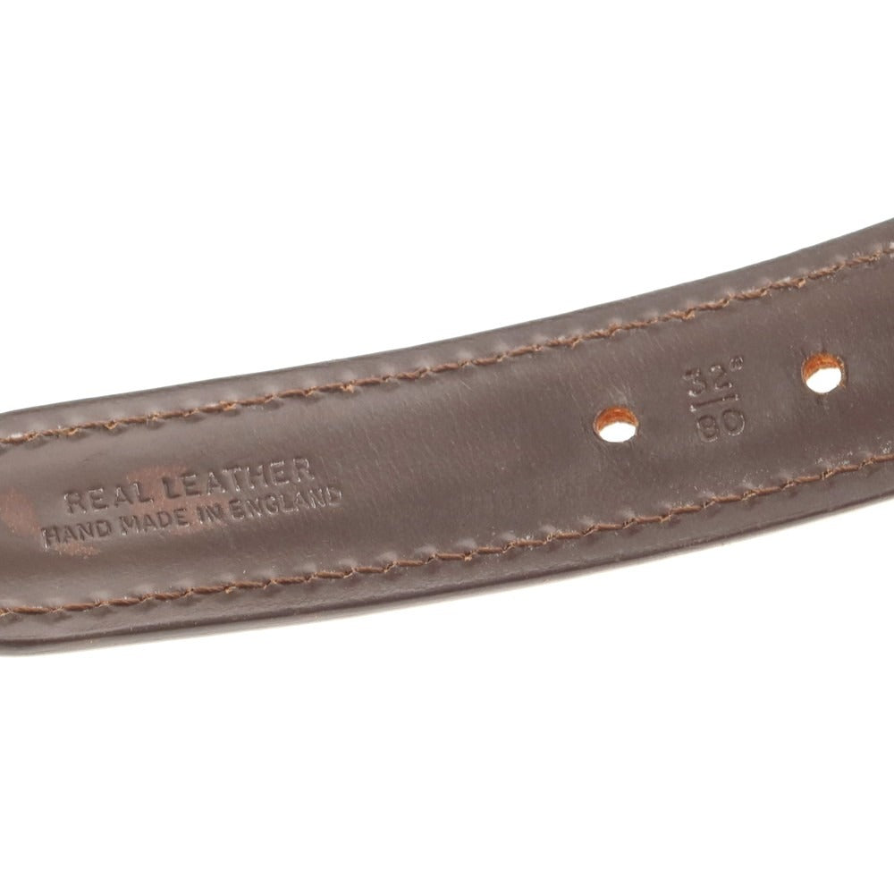 【中古】ホワイトハウスコックス Whitehouse Cox コットン×レザー ベルト ネイビーxレッド【 80 】【 状態ランクC 】【 メンズ 】