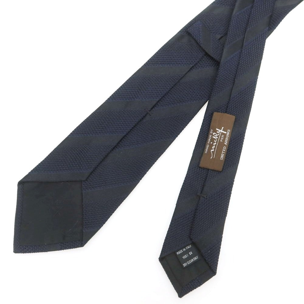 【中古】ニッキー nicky UNITED ARROWS別注 シルク ストライプ柄ネクタイ ネイビーxブラック【 状態ランクB 】【 メンズ 】