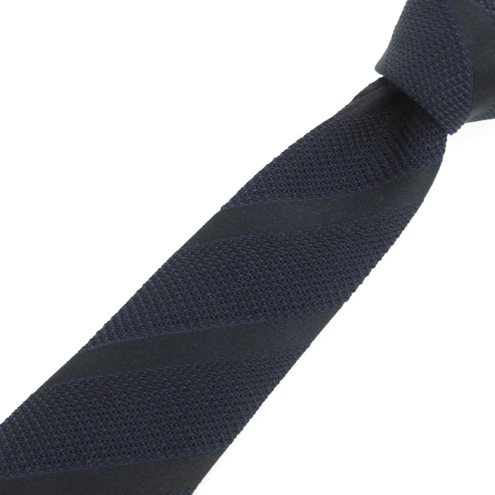 【中古】ニッキー nicky UNITED ARROWS別注 シルク ストライプ柄ネクタイ ネイビーxブラック【 状態ランクB 】【 メンズ 】