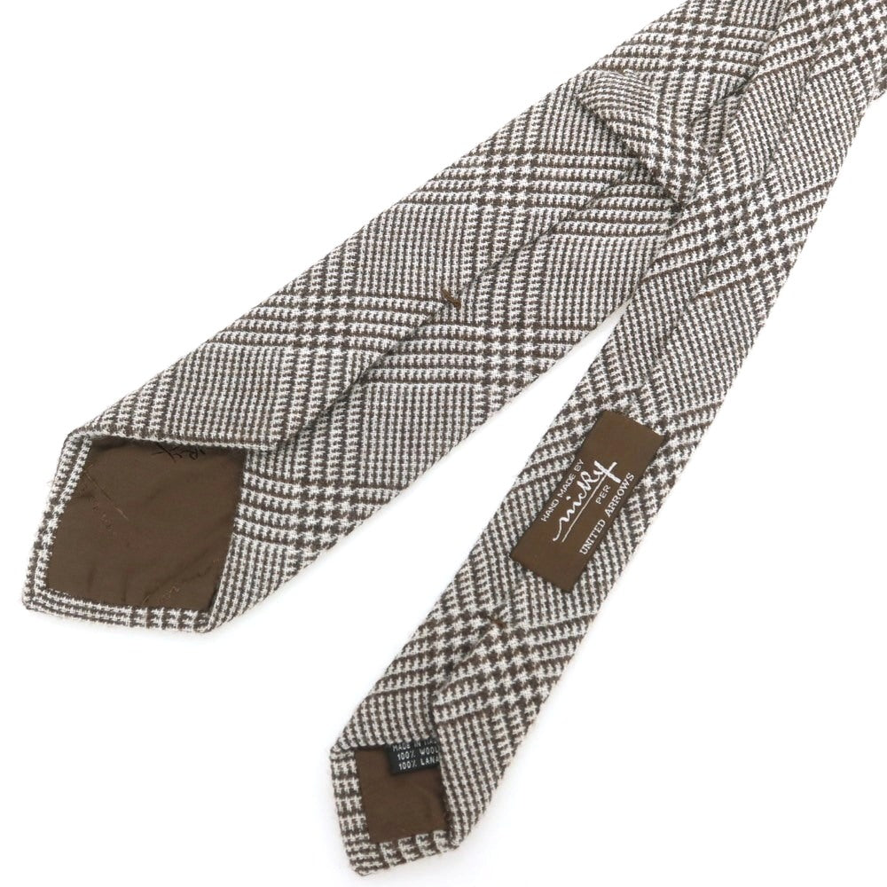 【中古】ニッキー nicky UNITED ARROWS別注 ウール グレンチェック柄ネクタイ ブラウンxホワイト【 状態ランクB 】【 メンズ 】