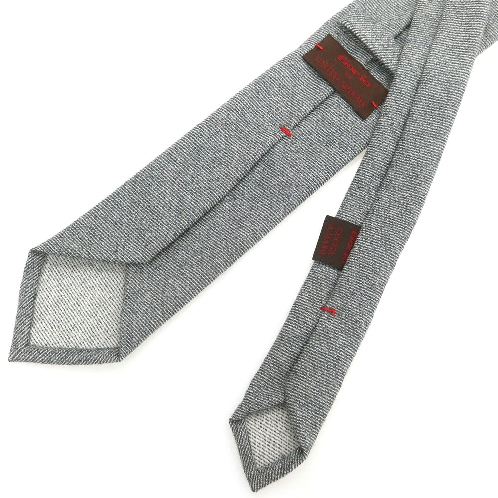 【中古】フィオリオ FIORIO UNITED ARROWS別注 ウール 無地ネクタイ グレー【 状態ランクB 】【 メンズ 】