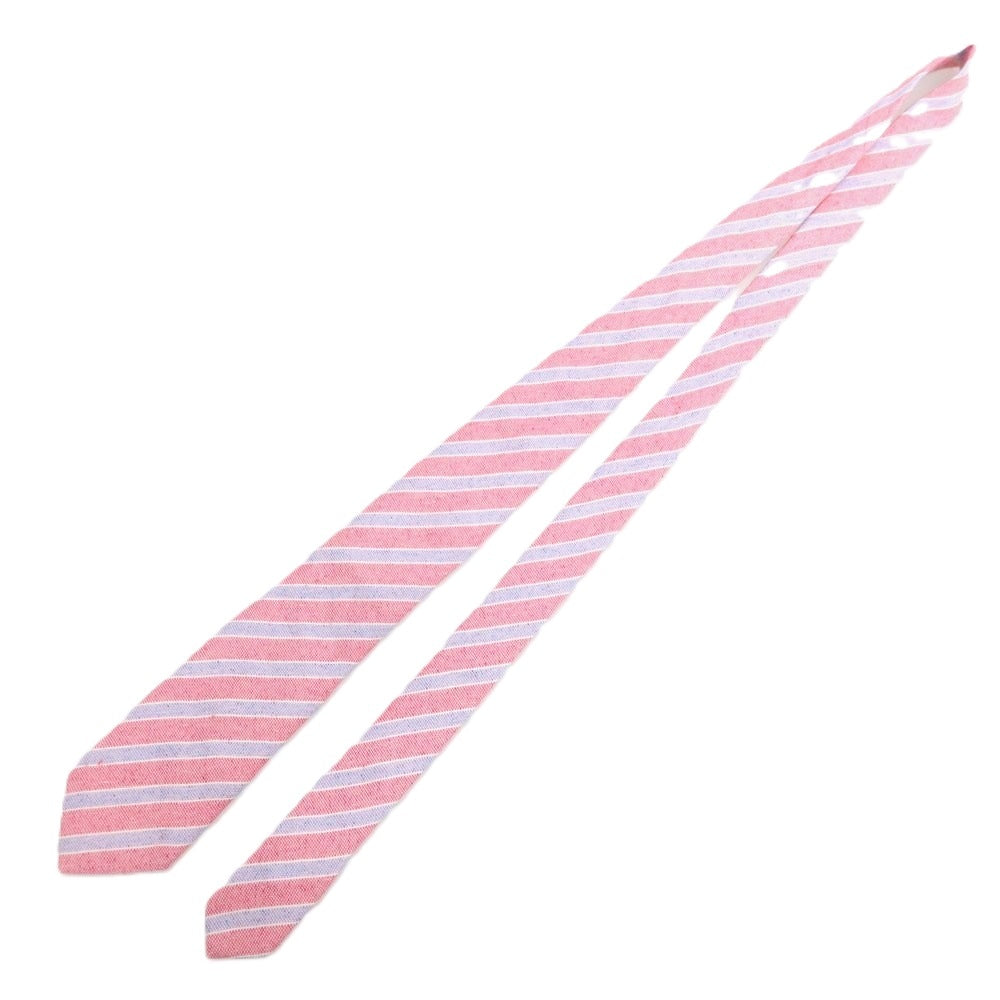 【中古】ユナイテッドアローズ UNITED ARROWS シルク ストライプ柄ネクタイ ピンクxブルー【 状態ランクB 】【 メンズ 】