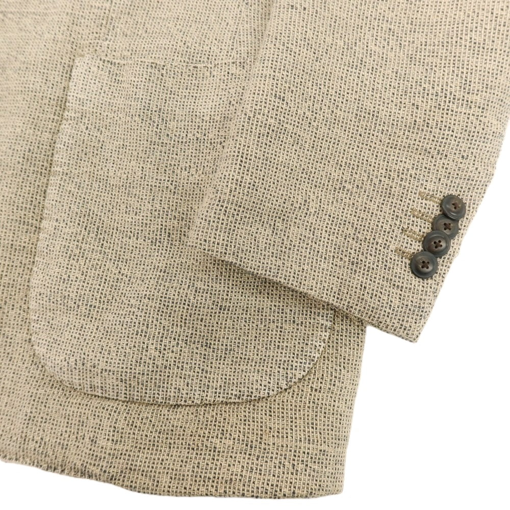 【中古】ラルディーニ LARDINI リネンコットンアクリルナイロン 3B カジュアルジャケット ベージュxネイビー【 48 】【 状態ランクB 】【 メンズ 】