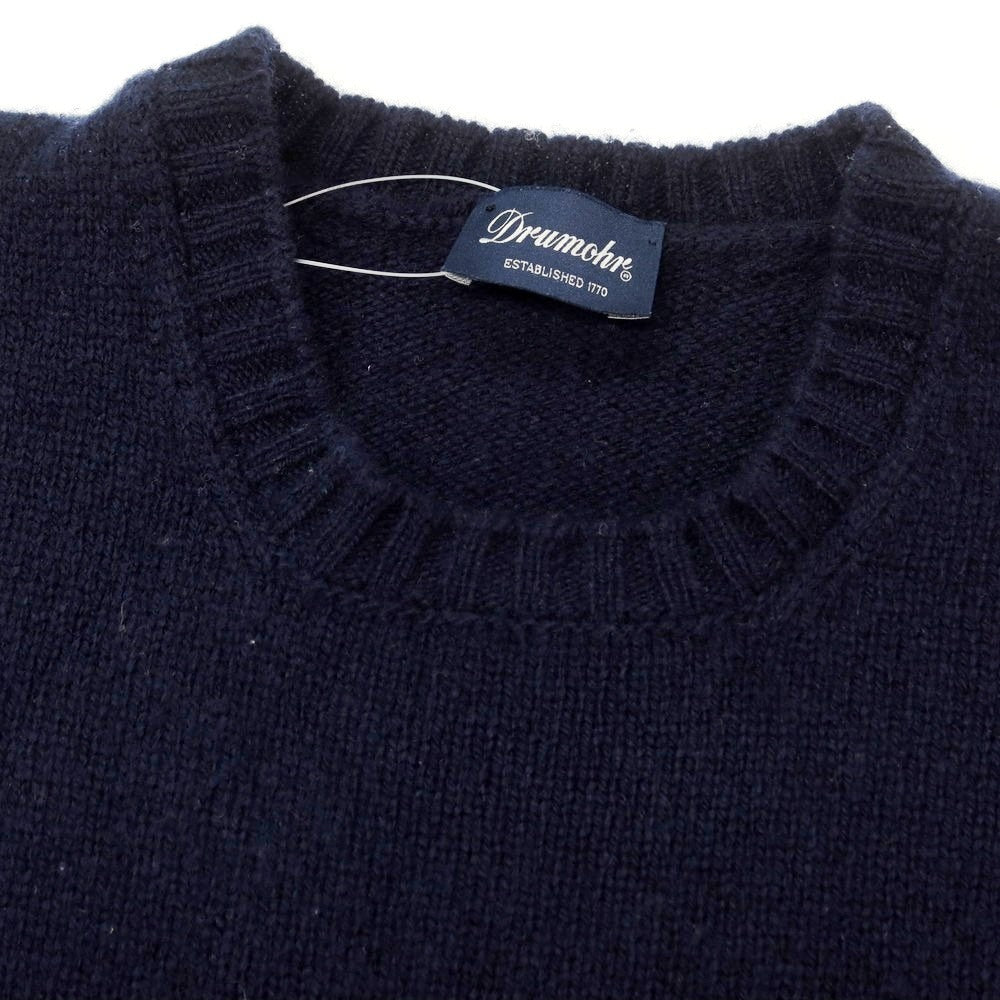 【中古】ドルモア DRUMOHR ウール クルーネック プルオーバーニット ネイビー【 48 】【 状態ランクC 】【 メンズ 】
