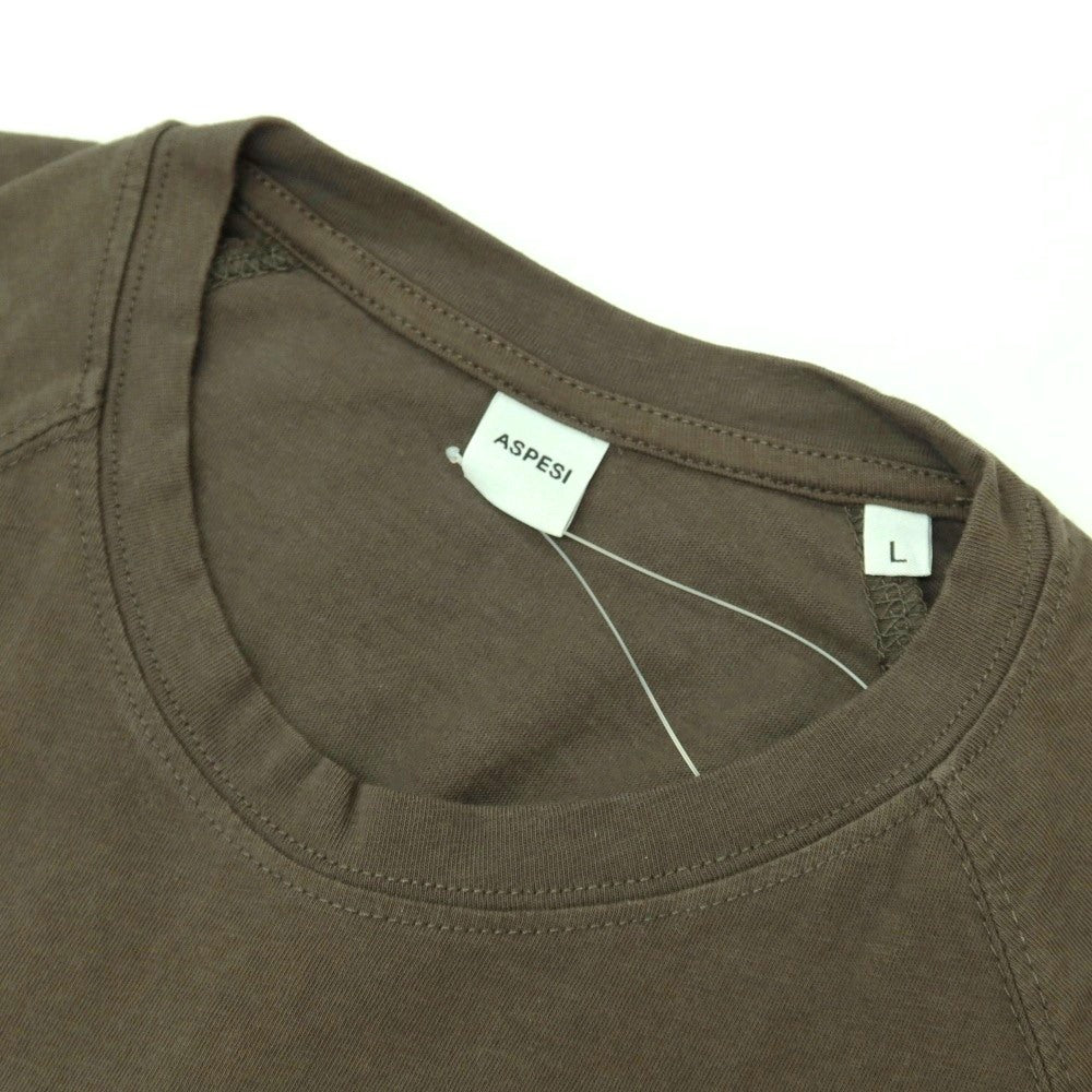 【中古】アスペジ ASPESI コットン ラグランスリーブ 半袖Tシャツ オリーブ【サイズL】【 状態ランクB 】【 メンズ 】