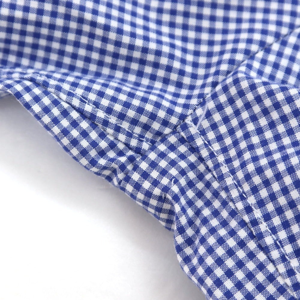 【中古】フィナモレ Finamore コットン ギンガムチェック セミワイドカラー ドレスシャツ ブルーxホワイト【 40 】【 状態ランクC 】【 メンズ 】