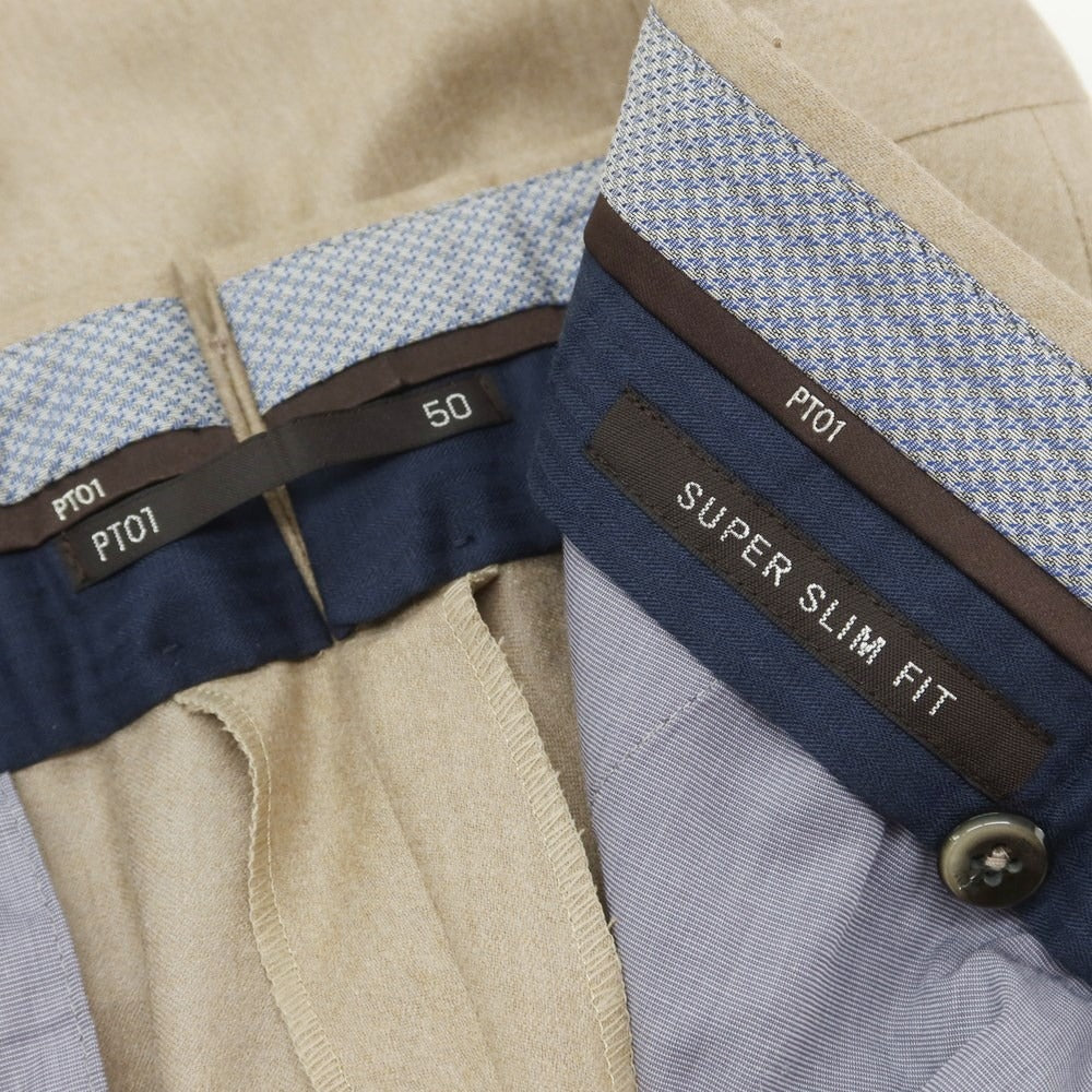 【中古】ピーティーゼロウーノ PT01 ウールカシミヤ ドレススラックスパンツ ベージュ【 50 】【 状態ランクB 】【 メンズ 】