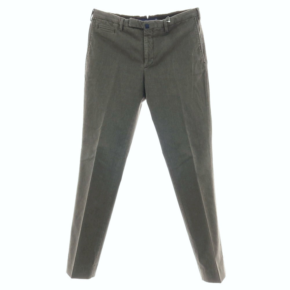 【中古】インコテックス INCOTEX ストレッチ コットンポリエステル カジュアルスラックスパンツ グリーングレー系【サイズ48】【 状態ランクB 】【 メンズ 】