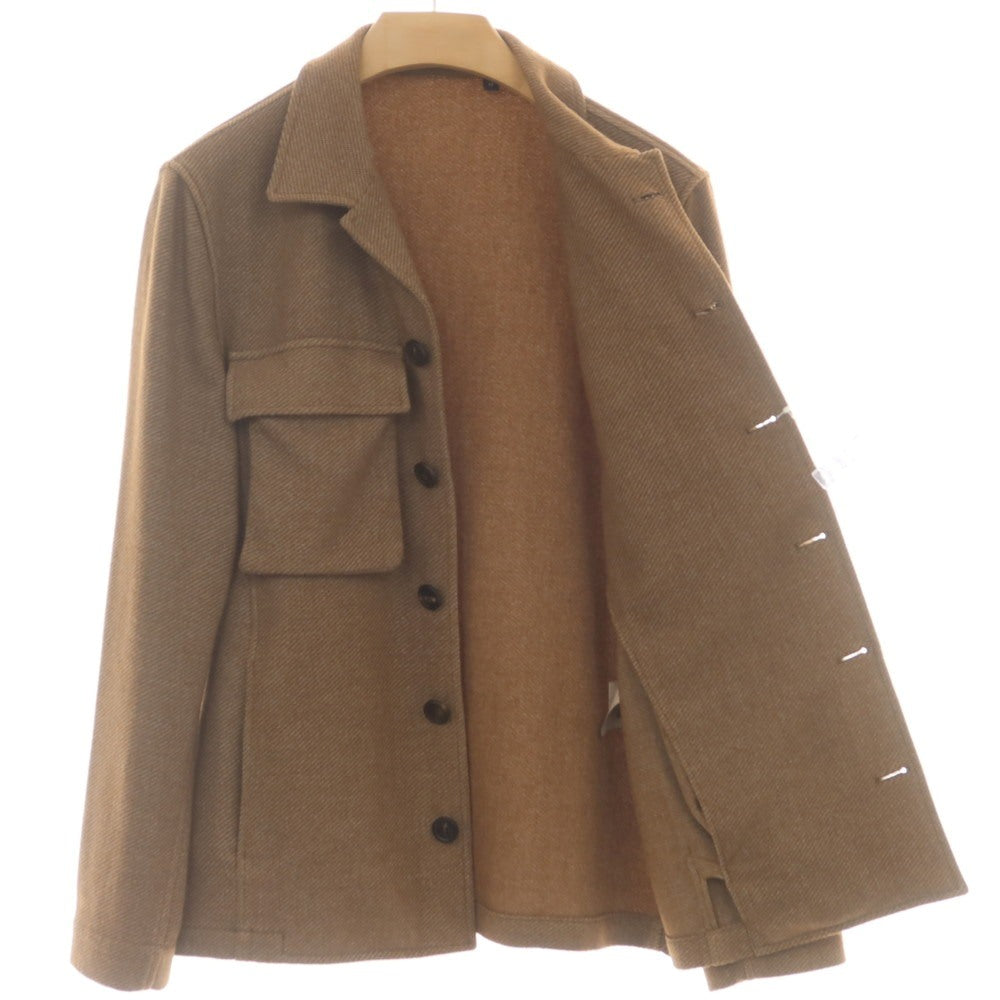 【中古】ラルディーニ LARDINI ウールポリエステルナイロン シャツジャケット ブルゾン ブラウン【 M 】【 状態ランクB 】【 メンズ 】