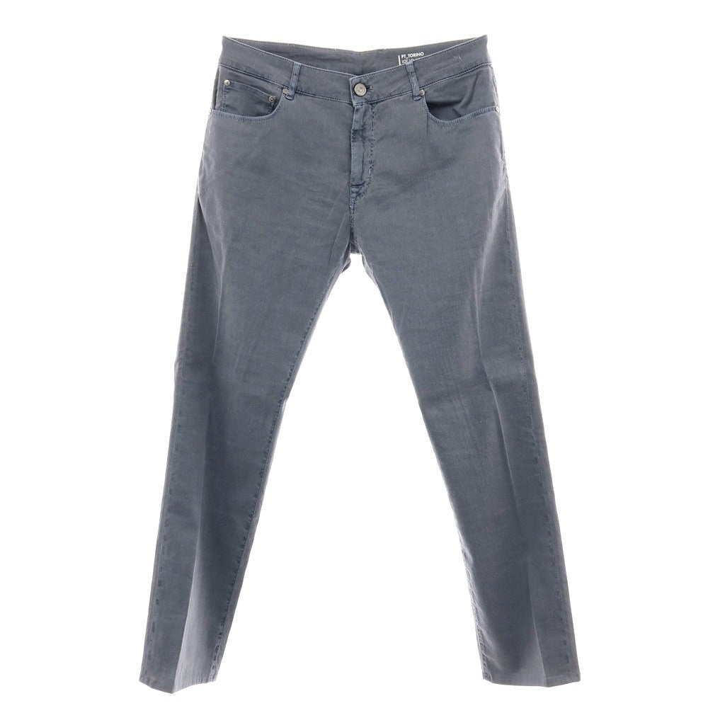 【中古】ピーティートリノ デニム PT TORINO DENIM JAZZ ストレッチ リネンコットン 5ポケットパンツ グレイッシュブルー【サイズ34】【 状態ランクB 】【 メンズ 】