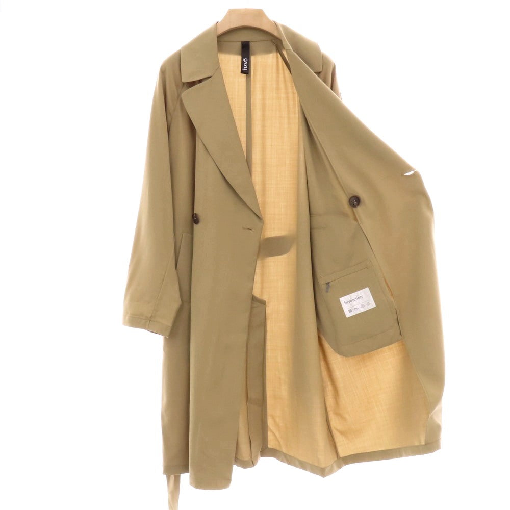【中古】イーヴォ Hevo ウール ダブルブレストコート ベージュ【 46 】【 状態ランクA 】【 メンズ 】