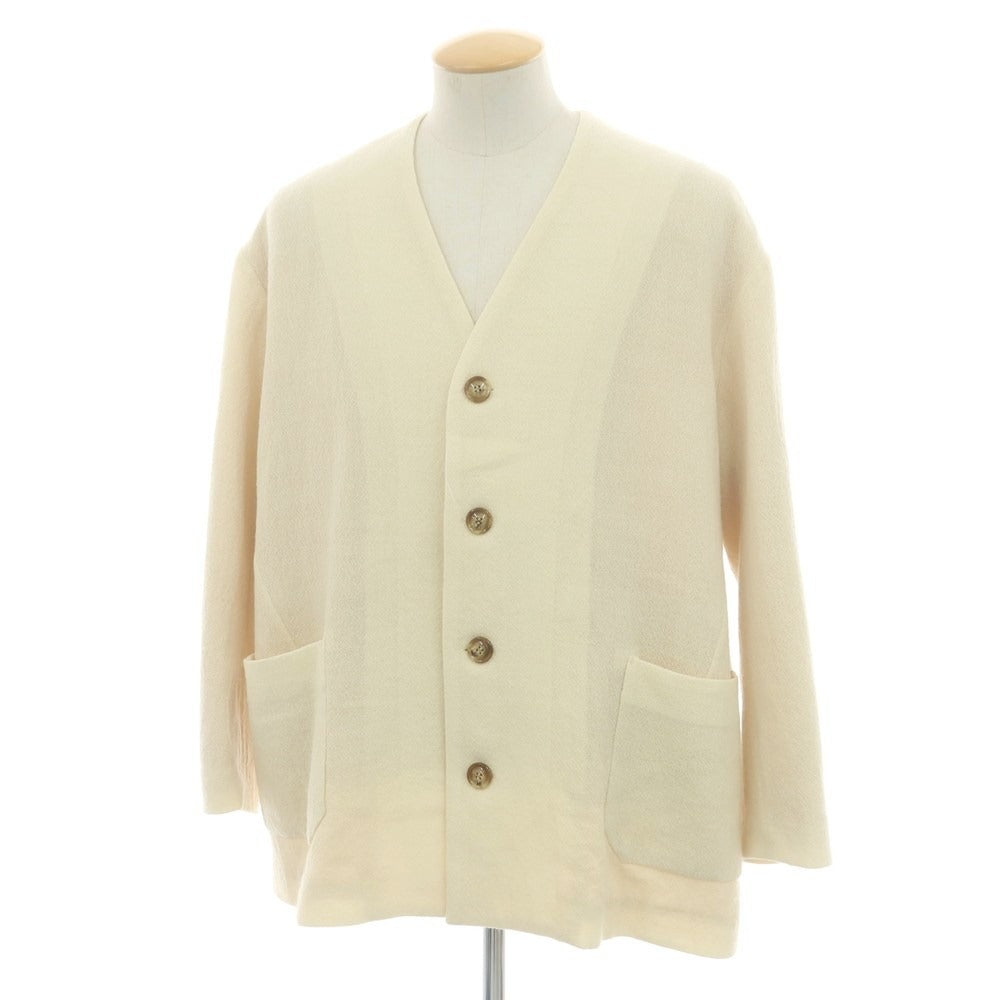 【中古】ラファーボラ La Favola ウール カーディガン ノーカラージャケット アイボリー【 1 】【 状態ランクB 】【 メンズ 】