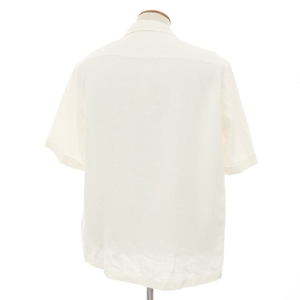 【中古】サルヴァトーレピッコロ Salvatore Piccolo リネン オープンカラー 半袖シャツ ホワイト【サイズM】【 状態ランクB 】【 メンズ 】