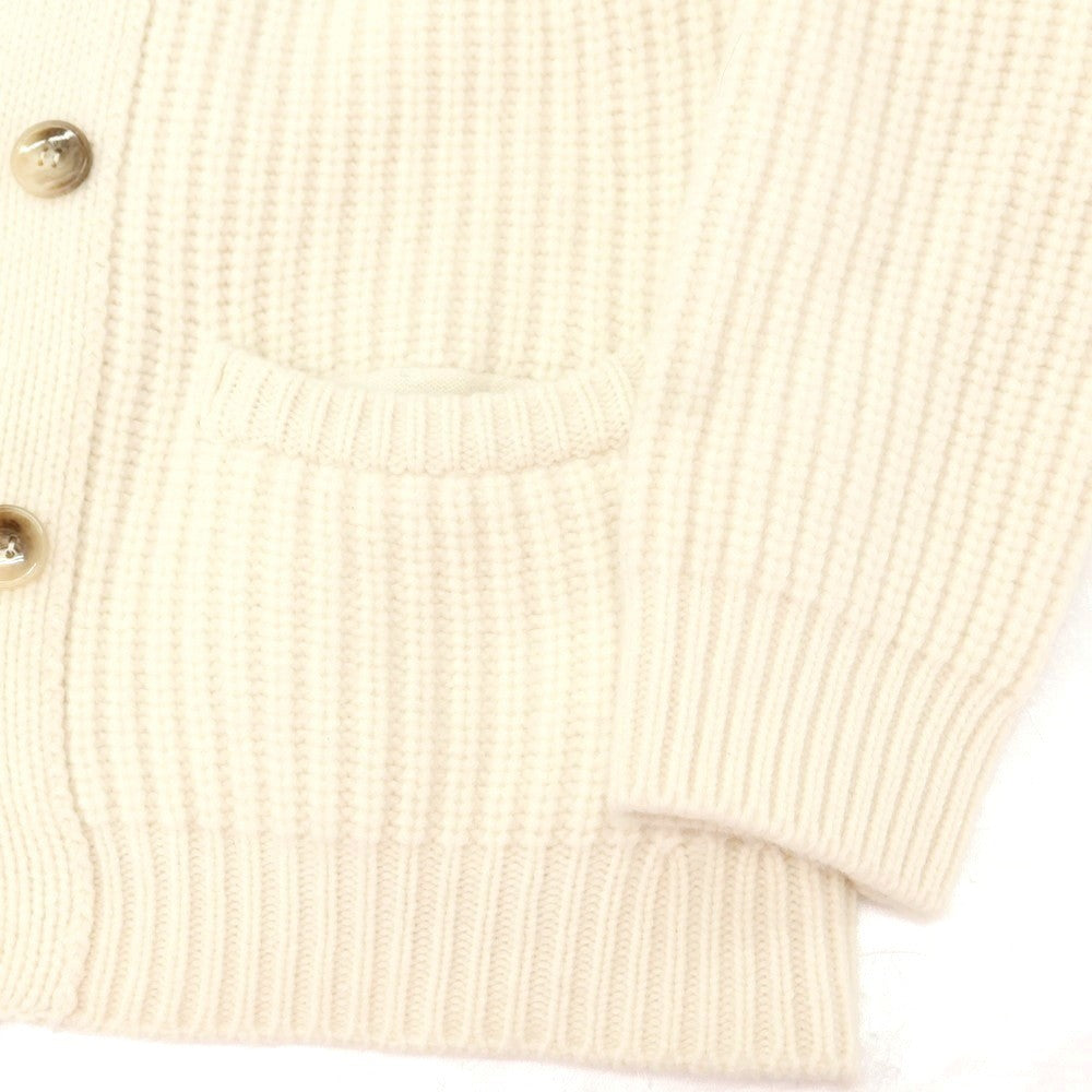 【中古】セッテフィーリ カシミア Settefili Cashmere ローゲージ ウールカシミヤ ショールカラー カーディガン アイボリー【 46/XS 】【 状態ランクC 】【 メンズ 】