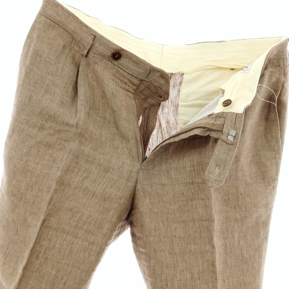 【中古】ロータ ROTA リネン カジュアルスラックスパンツ ダークベージュ【サイズ48】【 状態ランクC 】【 メンズ 】