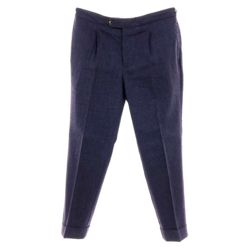 【中古】ロータスポーツ ROTA SPORTS ストレッチ ウールリネンコットン イージースラックスパンツ ネイビー【サイズ48】【 状態ランクB 】【 メンズ 】