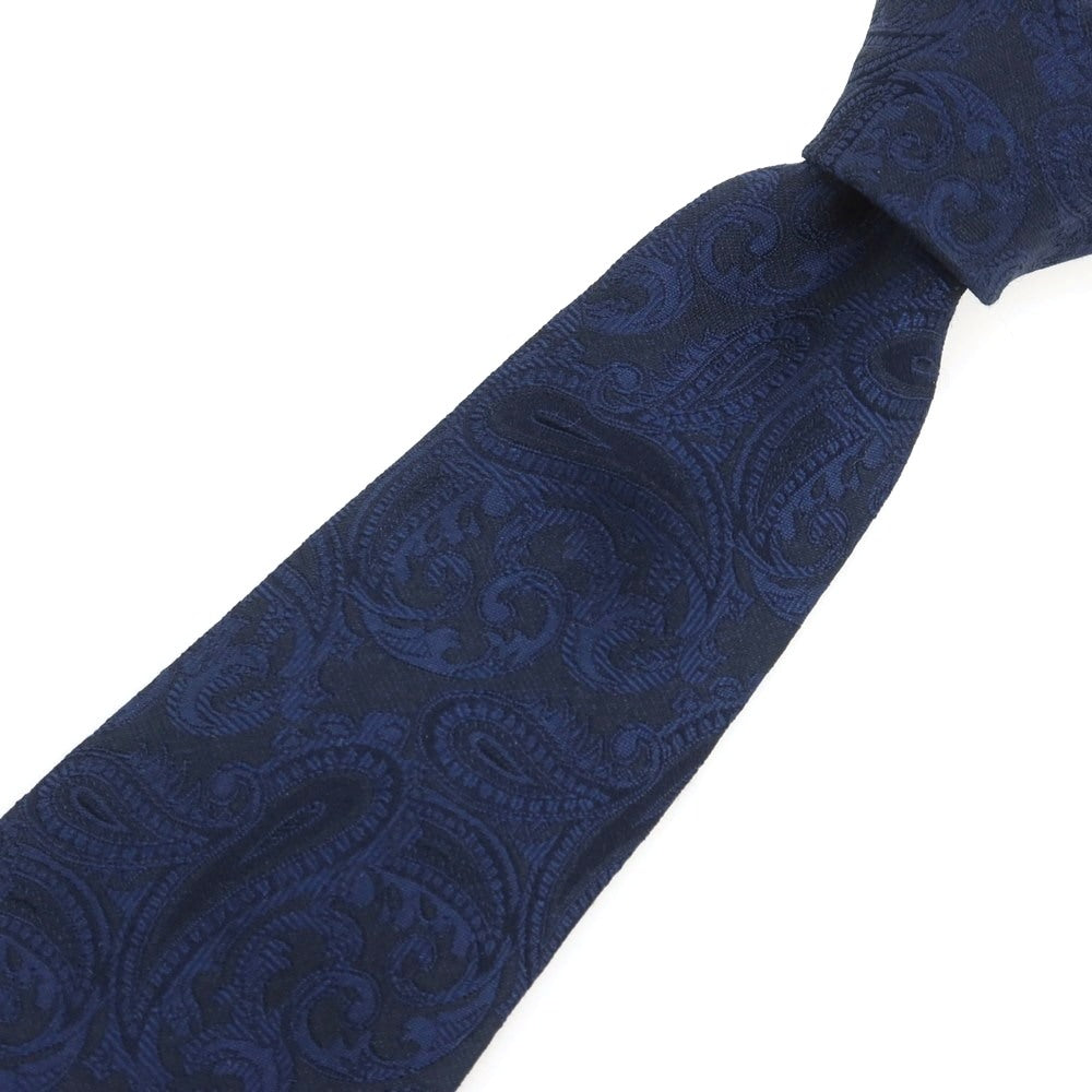 【中古】ココン COCON シルク トレピエゲ ペイズリー柄ネクタイ ネイビー【 状態ランクB 】【 メンズ 】