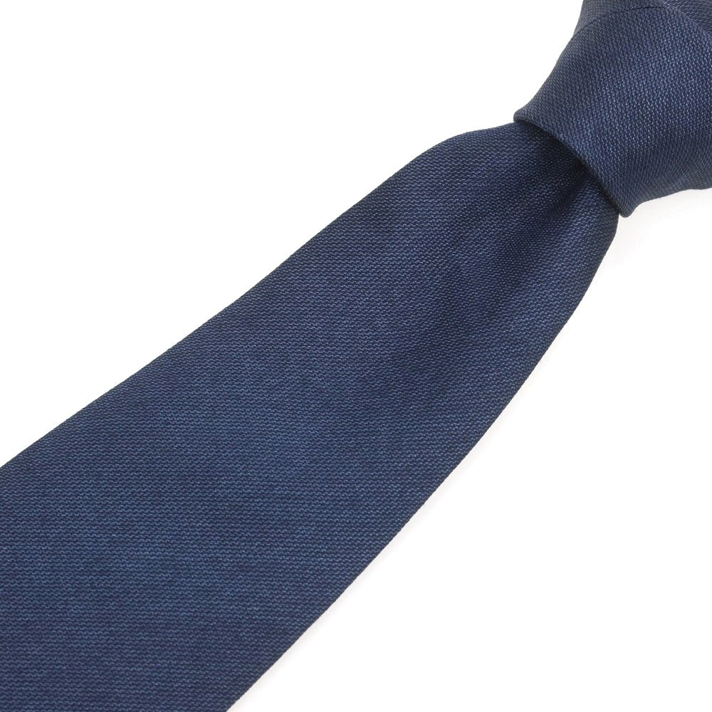 【中古】ココン COCON 柞蚕シルク トレピエゲ ソリッド ネクタイ ネイビー【 状態ランクB 】【 メンズ 】