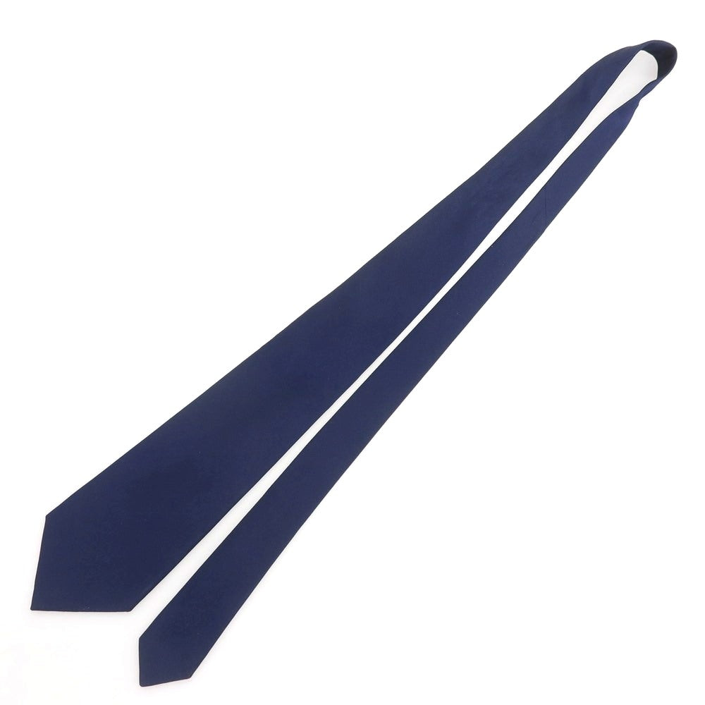 【中古】ココン COCON シルク トレピエゲ ソリッド ネクタイ ネイビー【 状態ランクB 】【 メンズ 】
