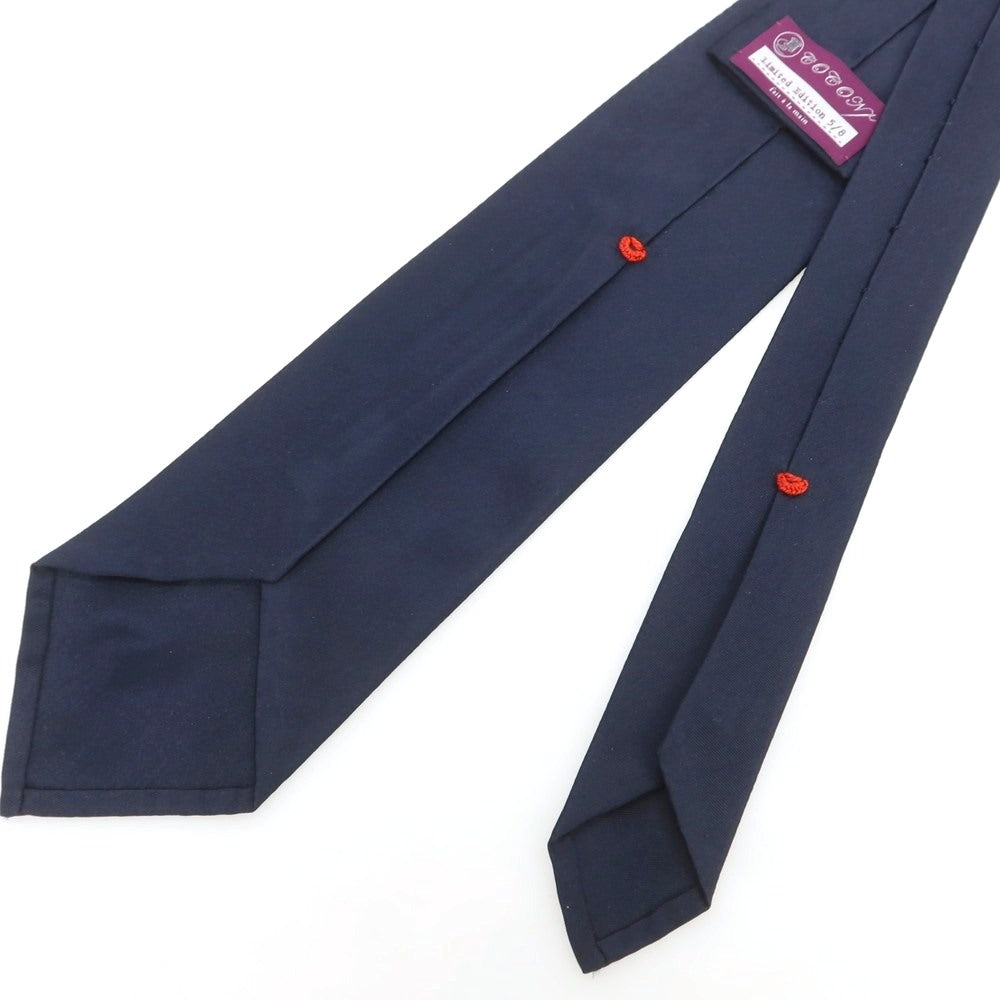 【中古】ココン COCON シルク トレピエゲ ソリッド ネクタイ ネイビー【 状態ランクB 】【 メンズ 】