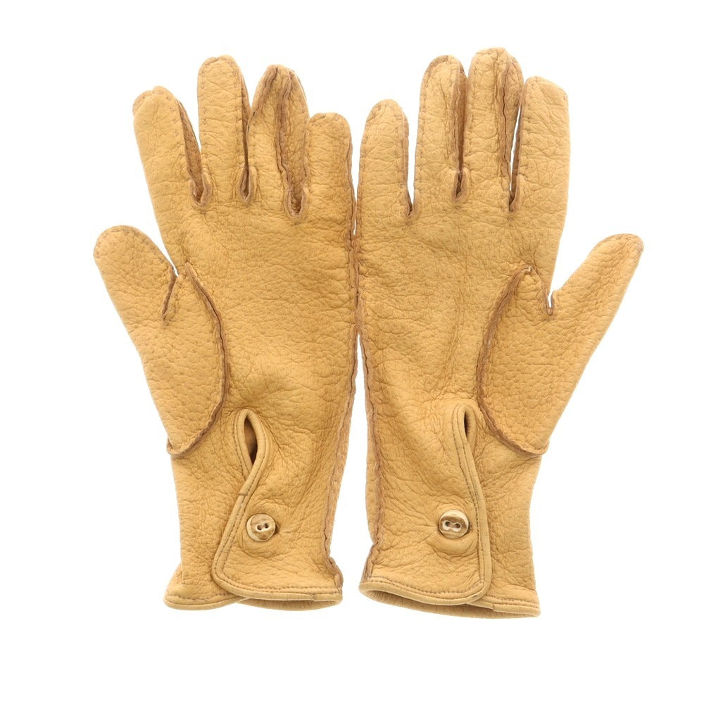 【中古】チェスタージェフリー CHESTER JEFFERIES レザー 手袋 グローブ イエローベージュ【 表記なし(M位) 】【 状態ランクC 】【 メンズ 】