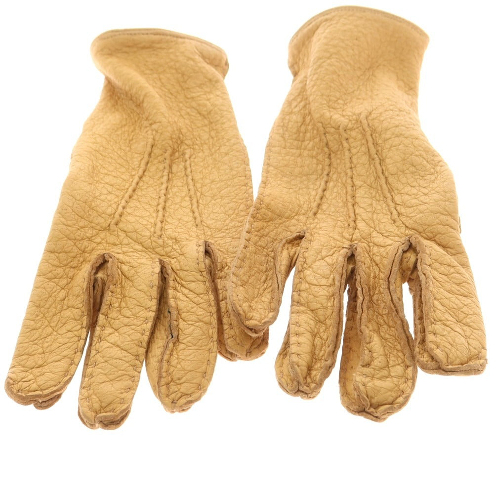 【中古】チェスタージェフリー CHESTER JEFFERIES レザー 手袋 グローブ イエローベージュ【 表記なし(M位) 】【 状態ランクC 】【 メンズ 】