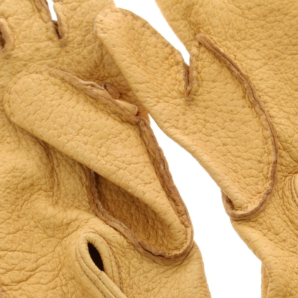 【中古】チェスタージェフリー CHESTER JEFFERIES レザー 手袋 グローブ イエローベージュ【 表記なし(M位) 】【 状態ランクC 】【 メンズ 】