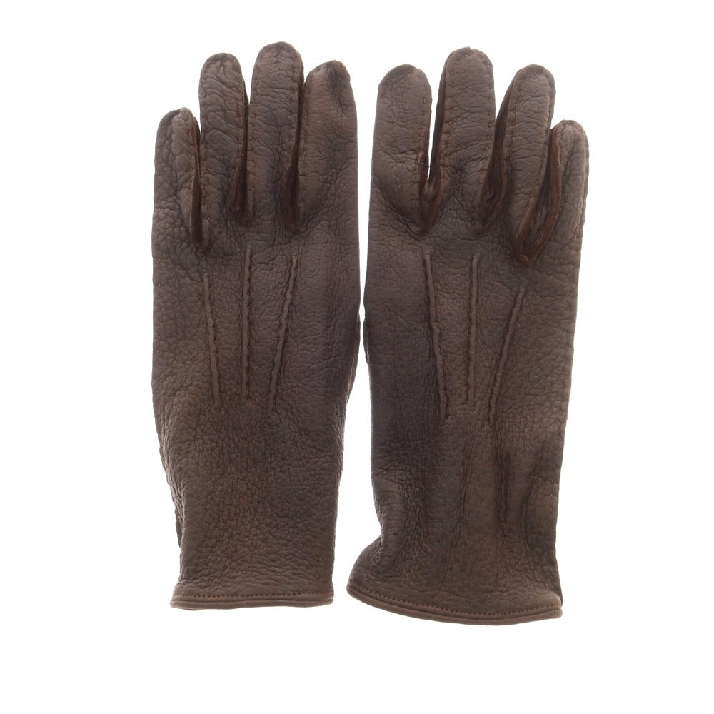 【中古】チェスタージェフリー CHESTER JEFFERIES レザー 手袋 グローブ ダークブラウン【 表記なし(M位) 】【 状態ランクB 】【 メンズ 】