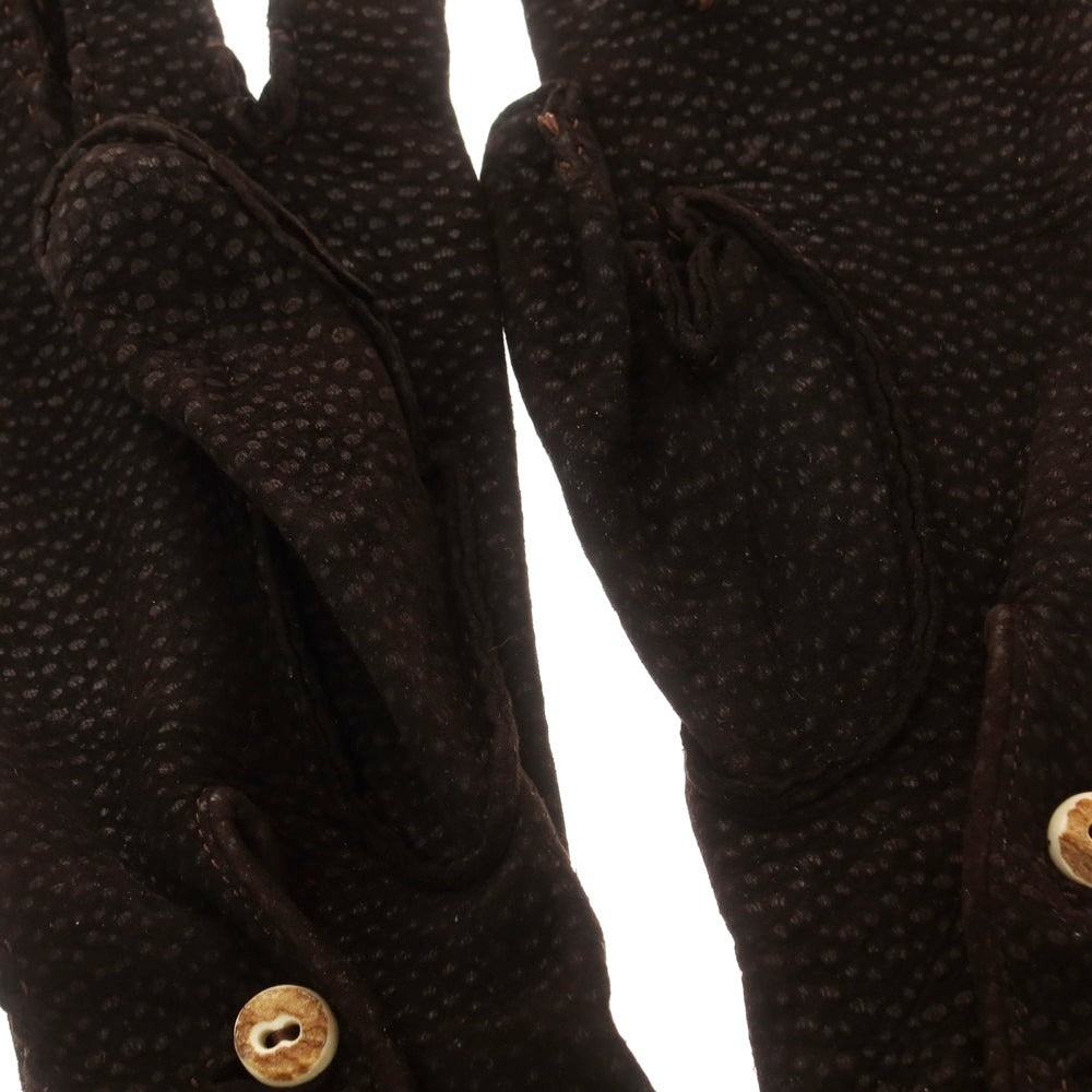 【中古】チェスタージェフリー CHESTER JEFFERIES レザー 手袋 グローブ ブラックブラウン【 表記なし(M位) 】【 状態ランクC 】【 メンズ 】